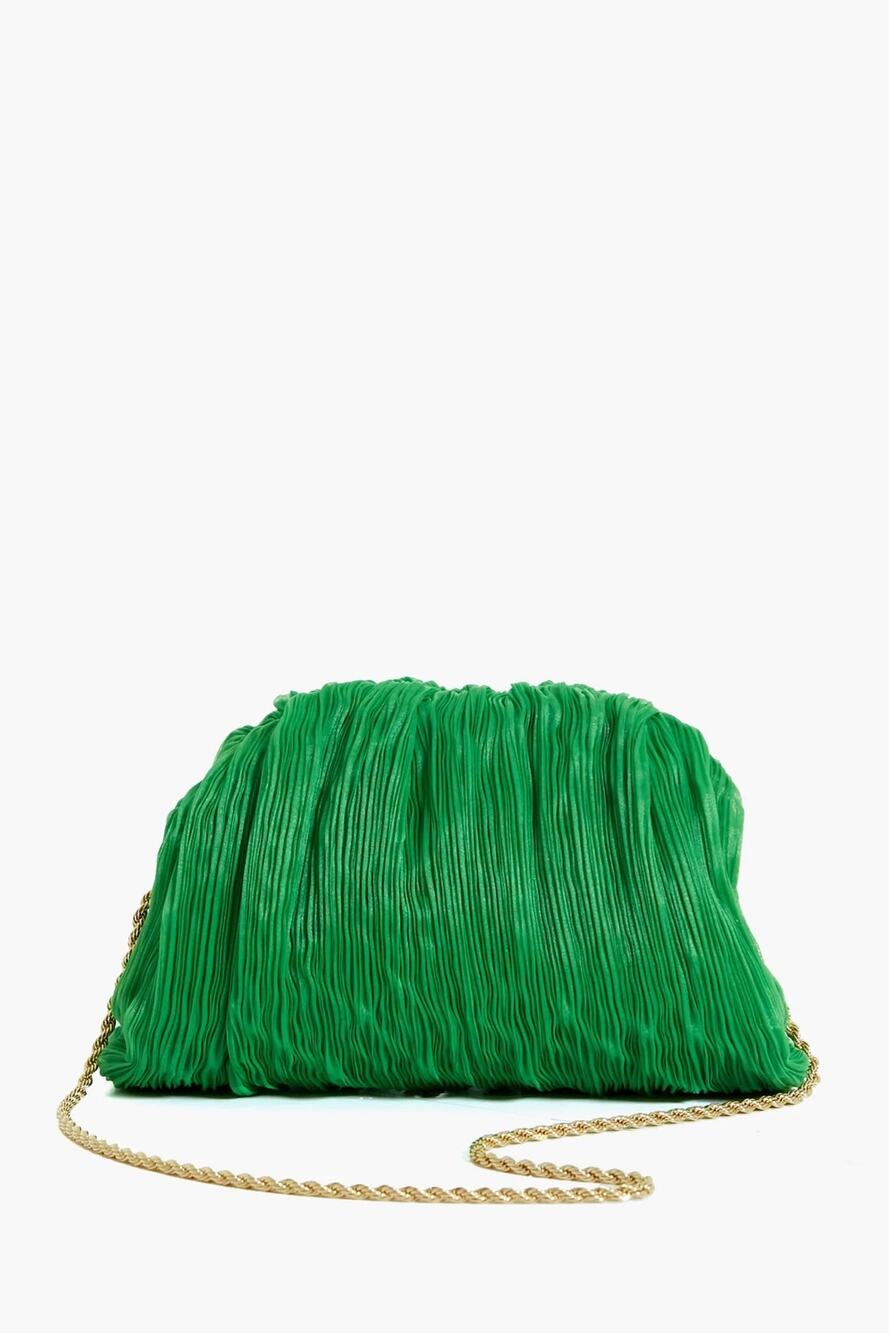 Loeffler Randall Bailey Pleated Clutch in Clover